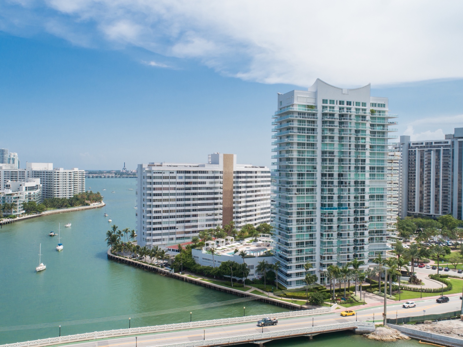 Commercial buildings near the waterfront in Dania Beach, Florida